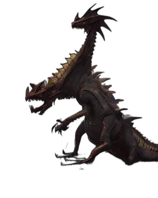 dragon, creature, animal, staff transparent PNG cut-out