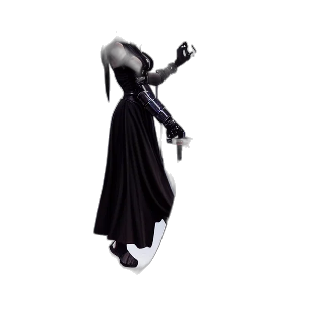 dress, staff, robot, creature transparent PNG cut-out