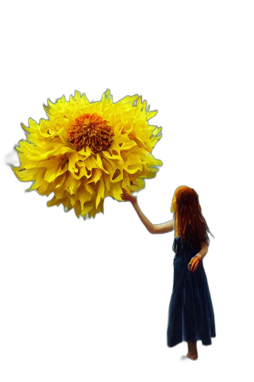 flower, umbrella, dress, staff transparent PNG cut-out