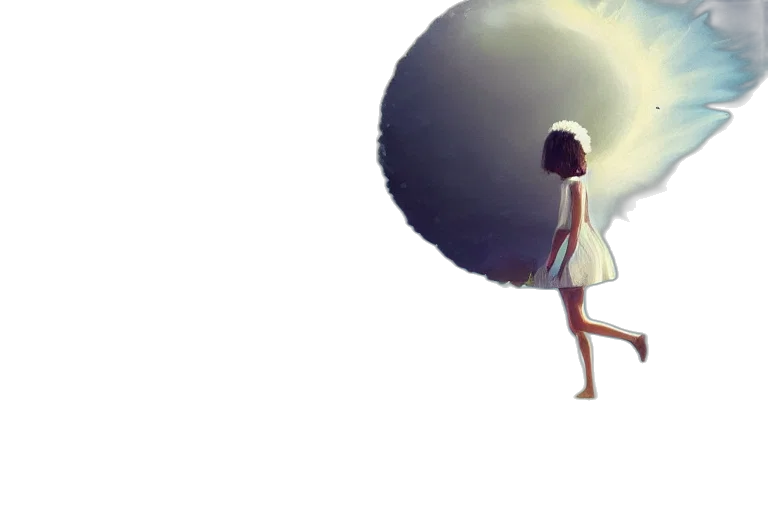 hair, dress, umbrella, creature transparent PNG cut-out