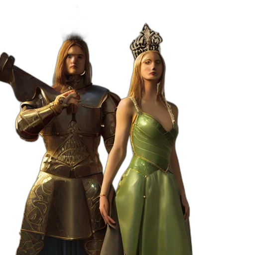 crown, sword, dress, concept art transparent PNG cut-out