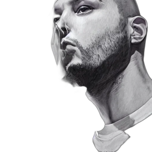face, photorealistic, pencil sketch, cartoon transparent PNG cut-out