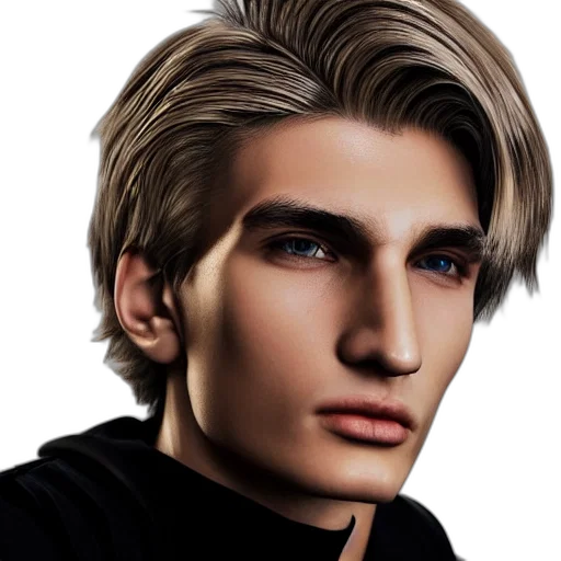 face, hair, photorealistic, fantasy art transparent PNG cut-out