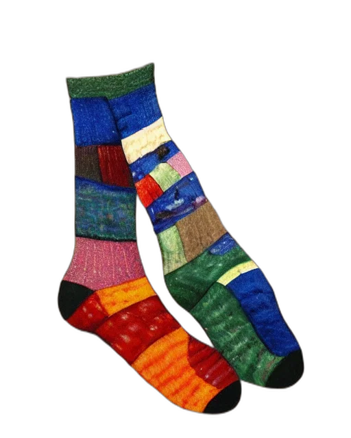 shoes, colorful, sock, full transparent PNG cut-out
