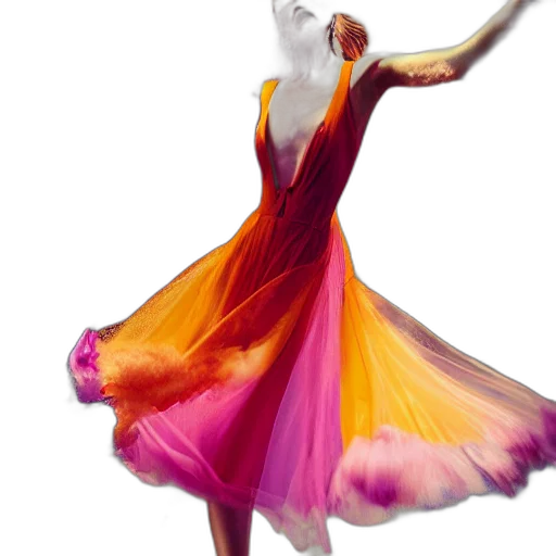 dress, flower, photorealistic, 3d render transparent PNG cut-out