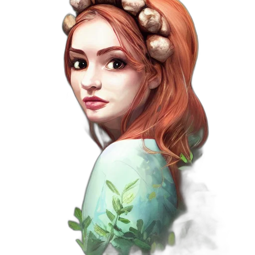 crown, face, dress, fantasy art transparent PNG cut-out