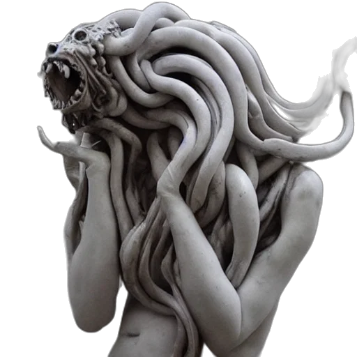 creature, mask, hair, dragon transparent PNG cut-out
