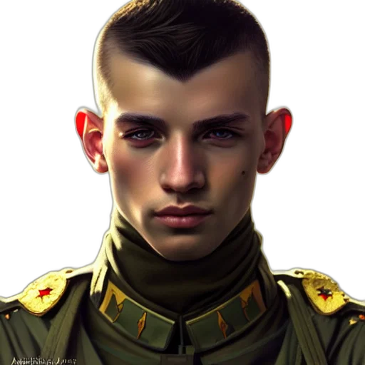 face, jacket, staff, photorealistic transparent PNG cut-out