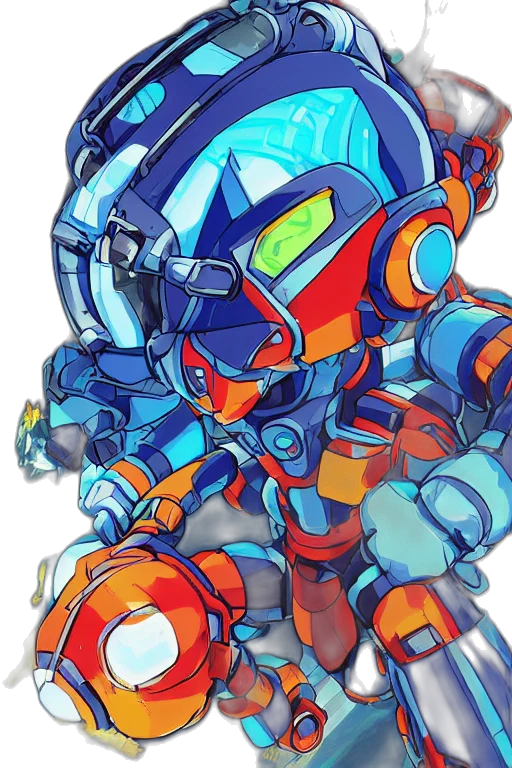 robot, weapon, concept art, pixel art transparent PNG cut-out