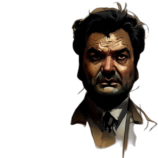face, concept art, comic book art, photorealistic transparent PNG cut-out