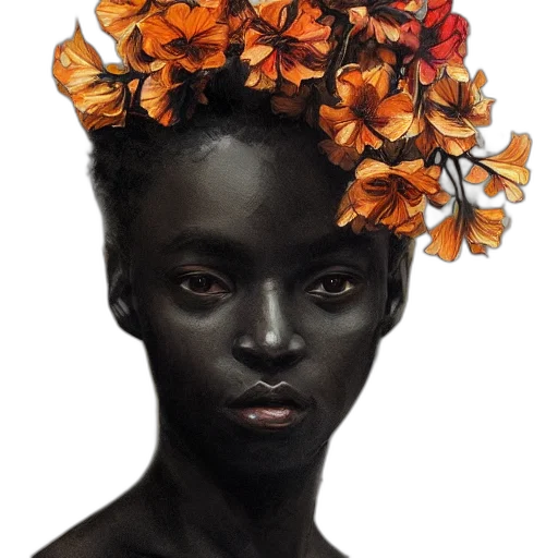 crown, flower, face, hair transparent PNG cut-out