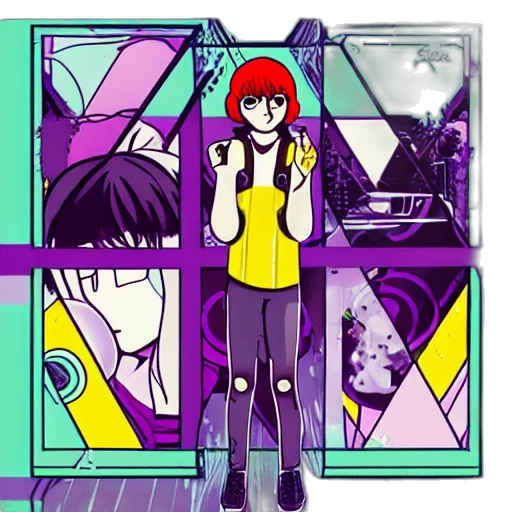 jacket, staff, robot, anime transparent PNG cut-out