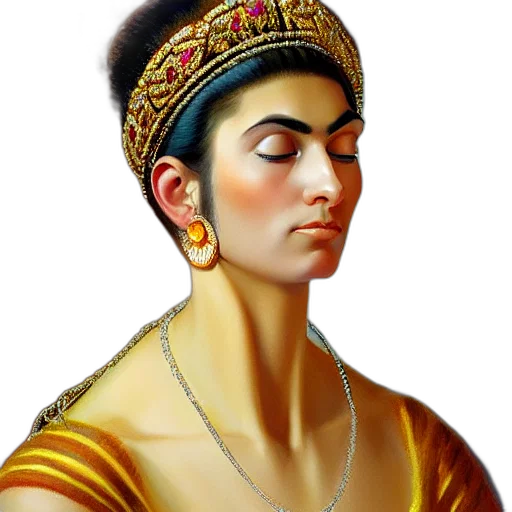 jewelry, face, crown, oil painting transparent PNG cut-out