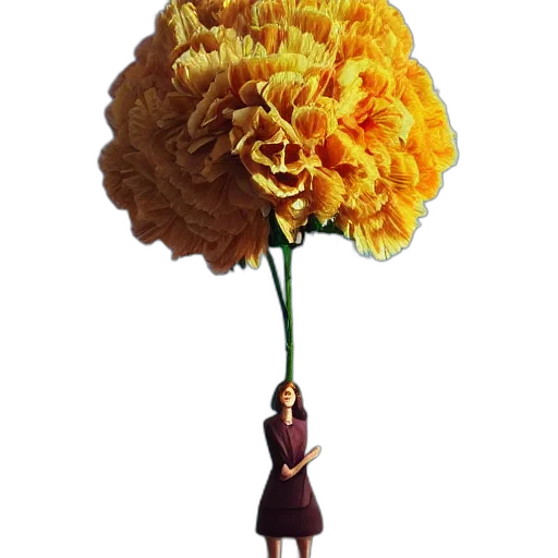 flower, staff, umbrella, dress transparent PNG cut-out