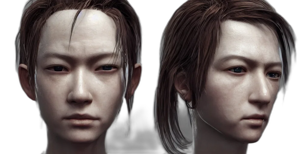 face, photorealistic, concept art, 3d render transparent PNG cut-out