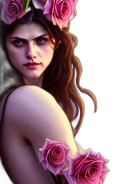 dress, flower, jewelry, face transparent PNG cut-out