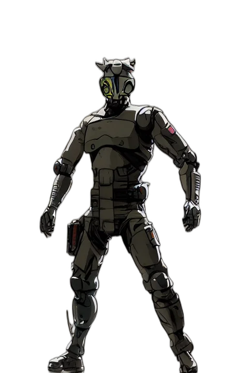 robot, mask, concept art, 3d render transparent PNG cut-out