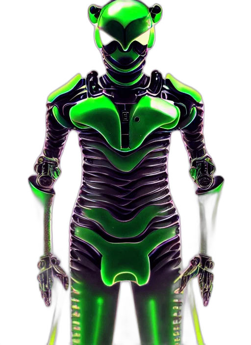 robot, creature, staff, jacket transparent PNG cut-out