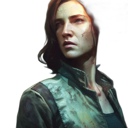 jacket, face, concept art, photorealistic transparent PNG cut-out