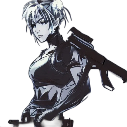 weapon, concept art, cyberpunk, comic book art transparent PNG cut-out