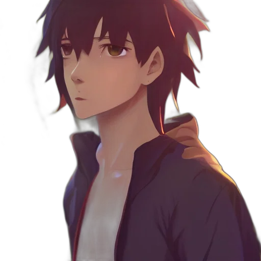face, hat, jacket, staff transparent PNG cut-out