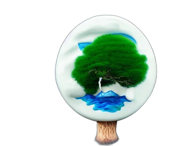 tree, umbrella, staff, fantasy art transparent PNG cut-out
