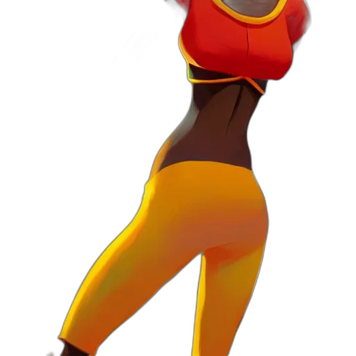dress, hat, staff, 3d render transparent PNG cut-out