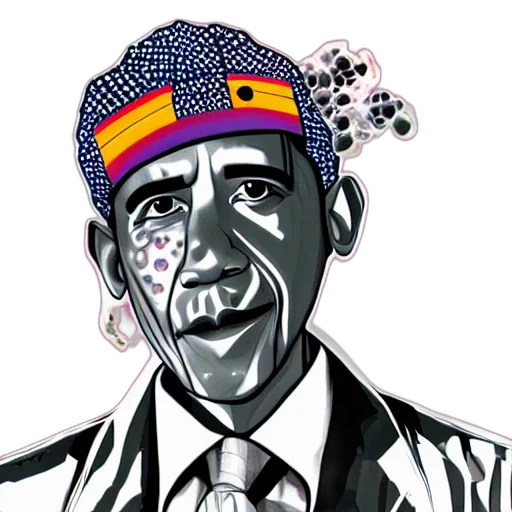 mask, cartoon, obama, fashionable transparent PNG cut-out