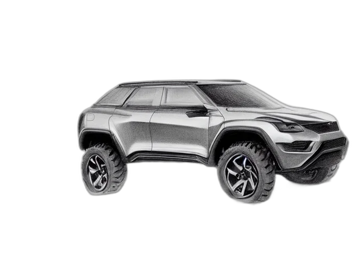 car, concept art, photorealistic, 3d render transparent PNG cut-out
