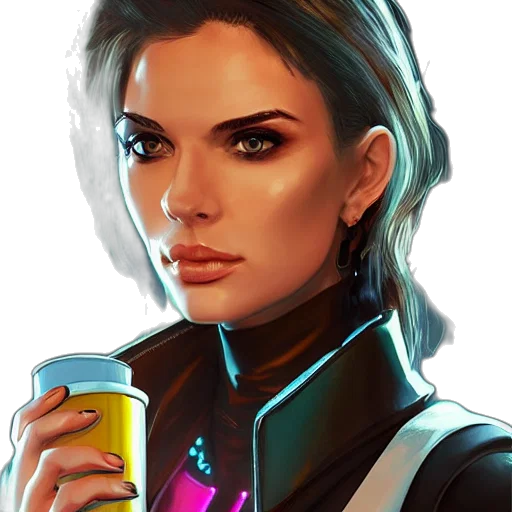 jacket, face, robot, cyberpunk transparent PNG cut-out