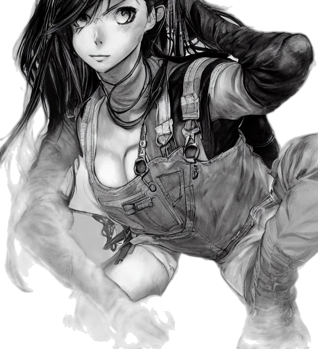 weapon, jacket, comic book art, cyberpunk transparent PNG cut-out