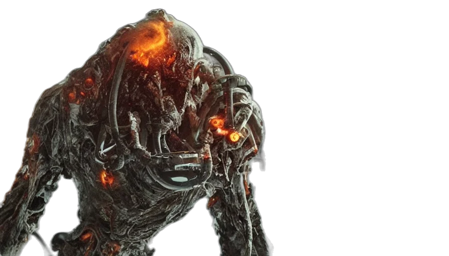 robot, creature, concept art, 3d render transparent PNG cut-out