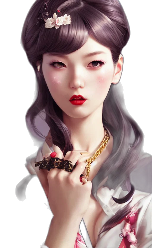 jewelry, face, fantasy art, photorealistic transparent PNG cut-out