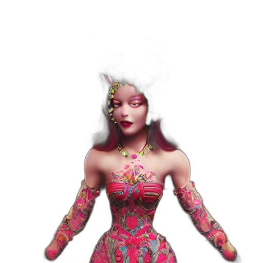 dress, crown, 3d render, concept art transparent PNG cut-out