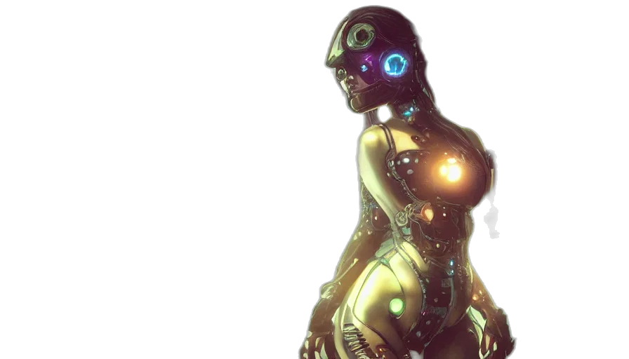robot, cyberpunk, concept art, 3d render transparent PNG cut-out