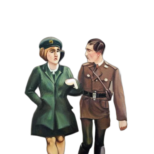 jacket, staff, dress, hat transparent PNG cut-out