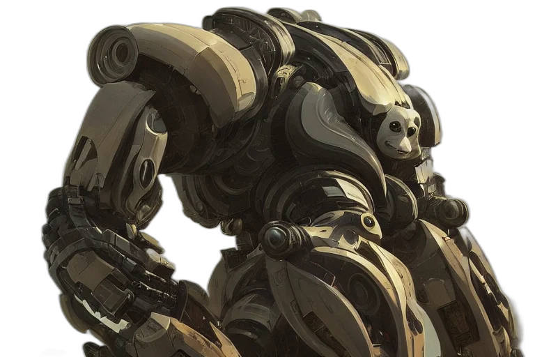 robot, weapon, face, concept art transparent PNG cut-out