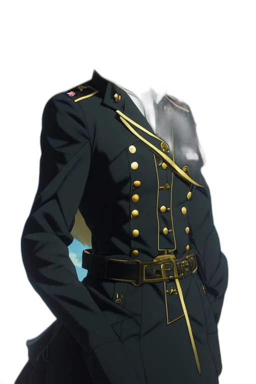jacket, staff, dress, weapon transparent PNG cut-out