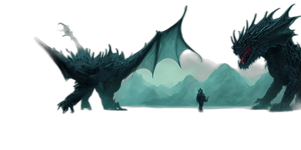 dragon, creature, animal, sword transparent PNG cut-out