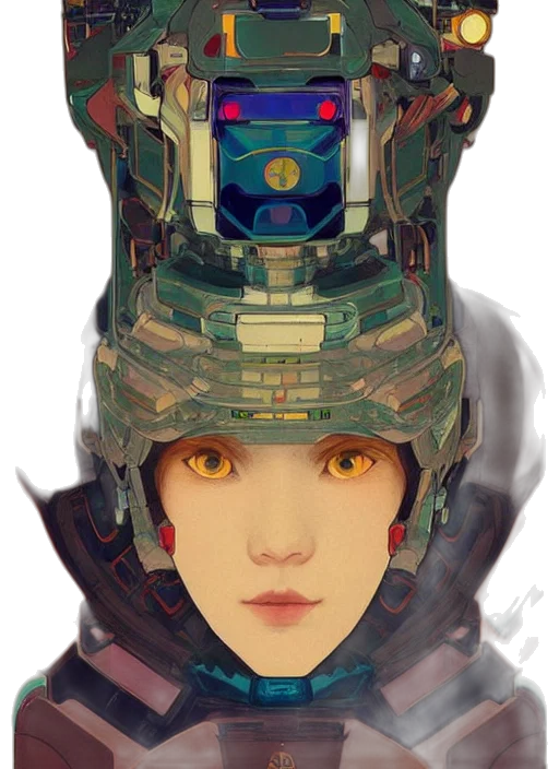 robot, face, mask, hat transparent PNG cut-out