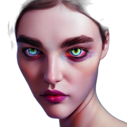 face, creature, jewelry, fantasy art transparent PNG cut-out