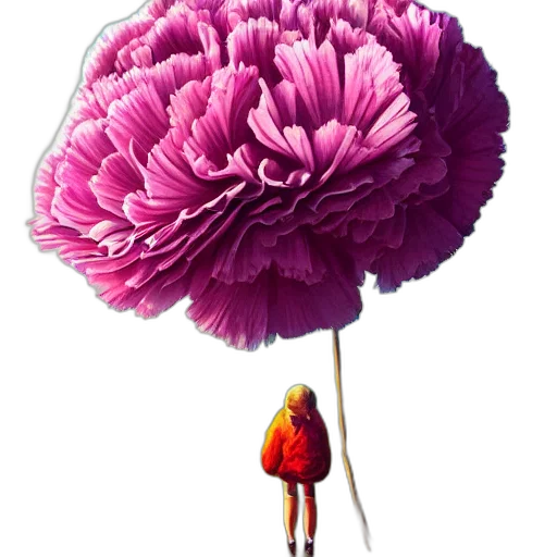 flower, umbrella, dress, staff transparent PNG cut-out