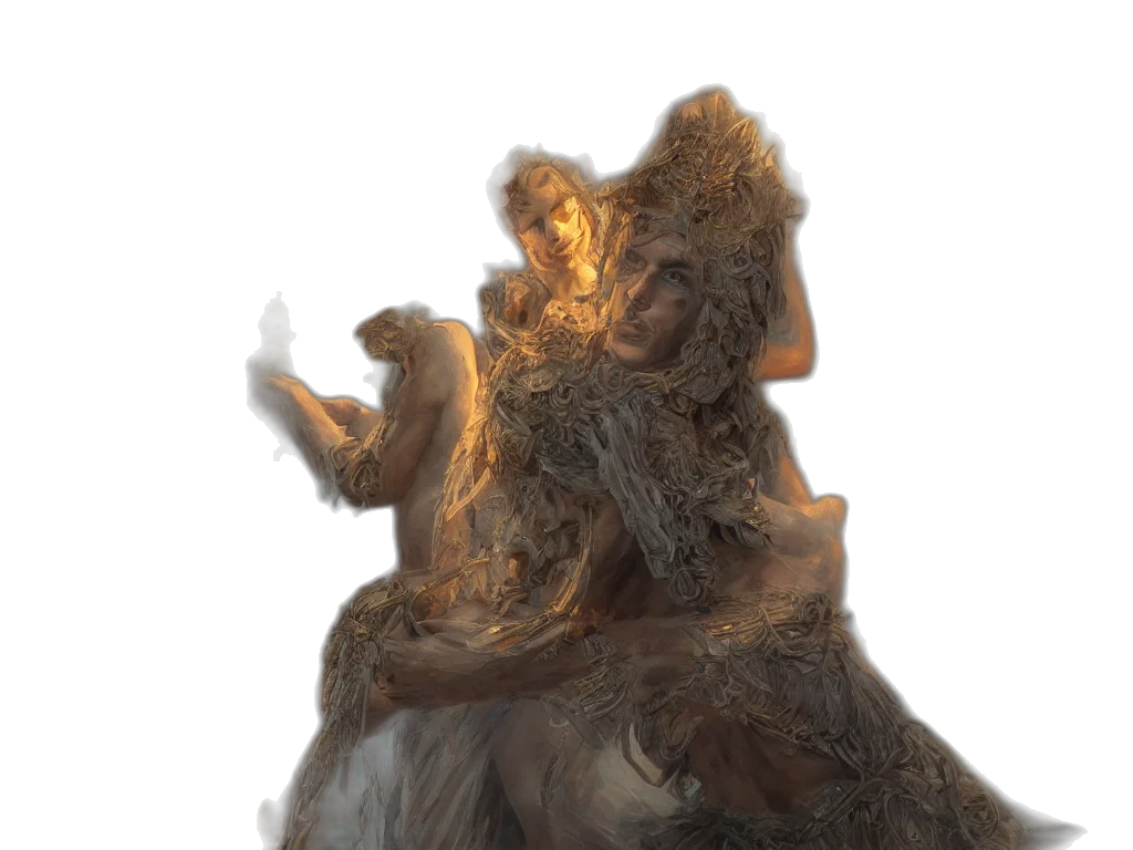 hair, creature, dress, crown transparent PNG cut-out