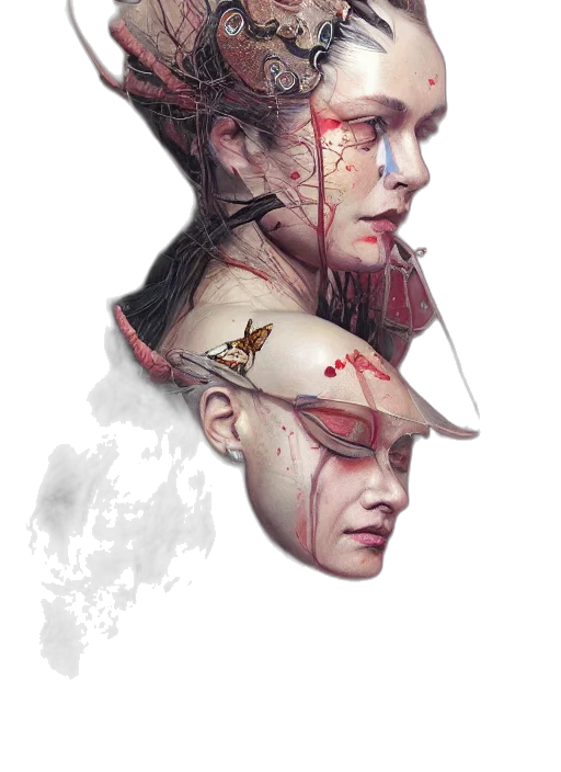 face, mask, crown, concept art transparent PNG cut-out