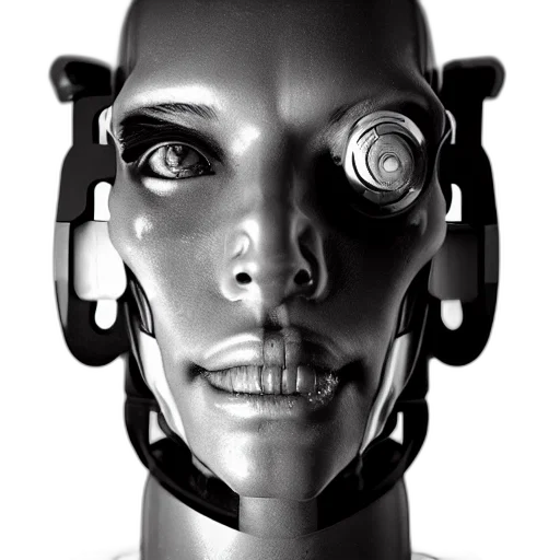 robot, face, mask, cyberpunk transparent PNG cut-out