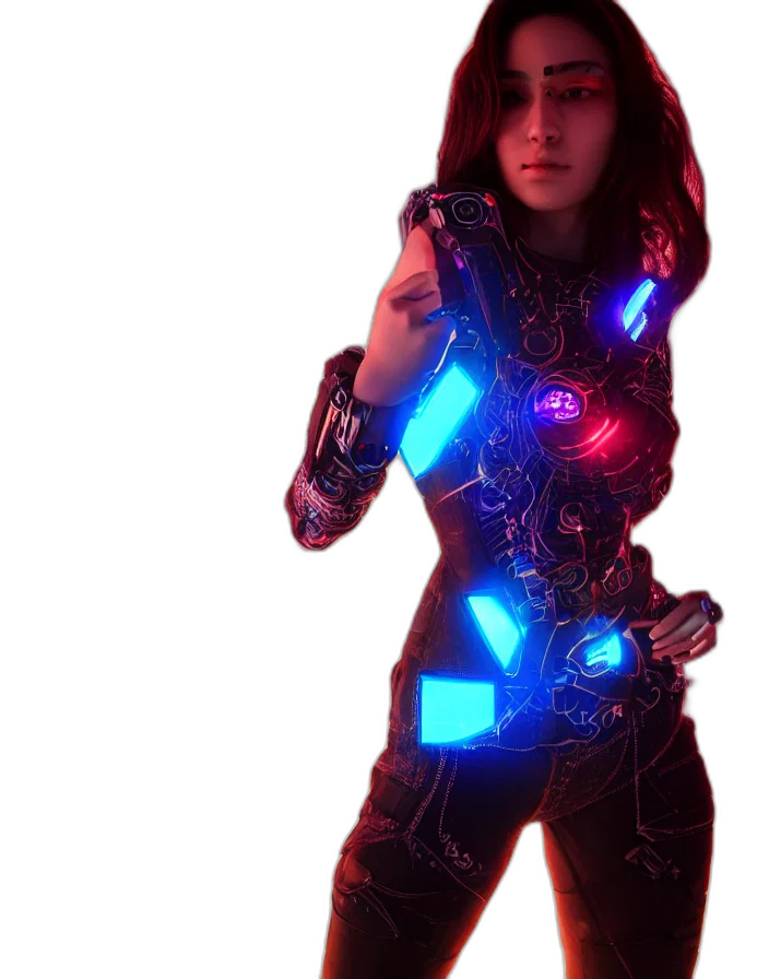 robot, jacket, staff, weapon transparent PNG cut-out