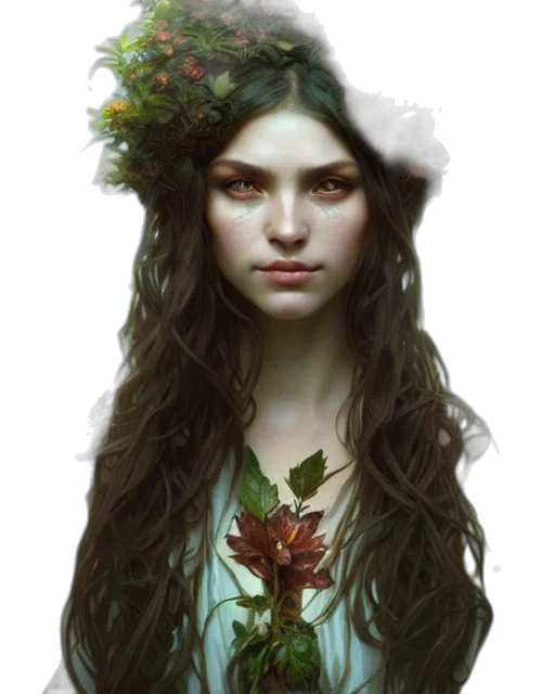 face, crown, flower, dress transparent PNG cut-out