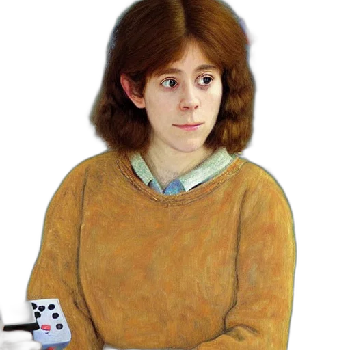 robot, face, dress, hair transparent PNG cut-out