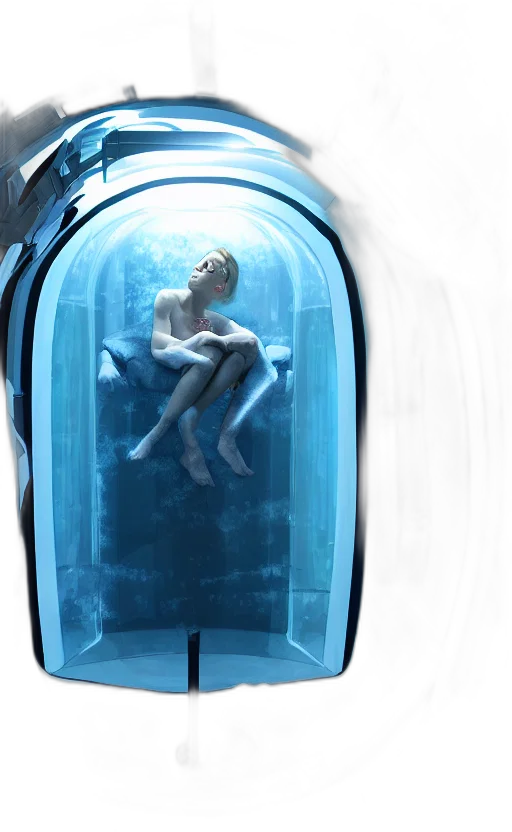 concept art, 3d render, cyberpunk, underwater transparent PNG cut-out