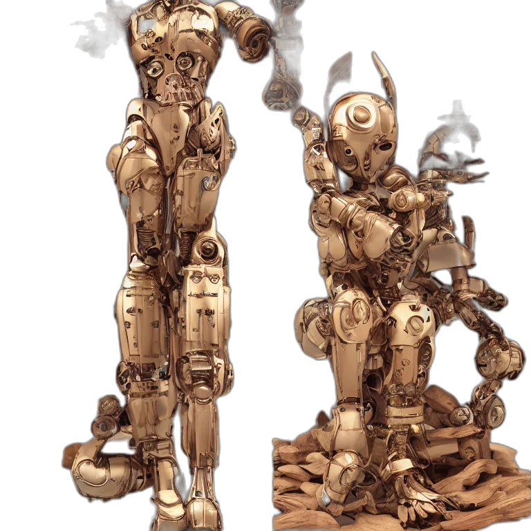 robot, concept art, fantasy art, 3d render transparent PNG cut-out